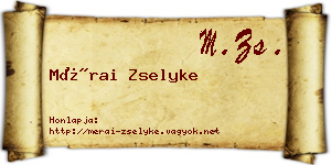 Mérai Zselyke névjegykártya