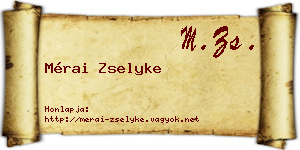 Mérai Zselyke névjegykártya